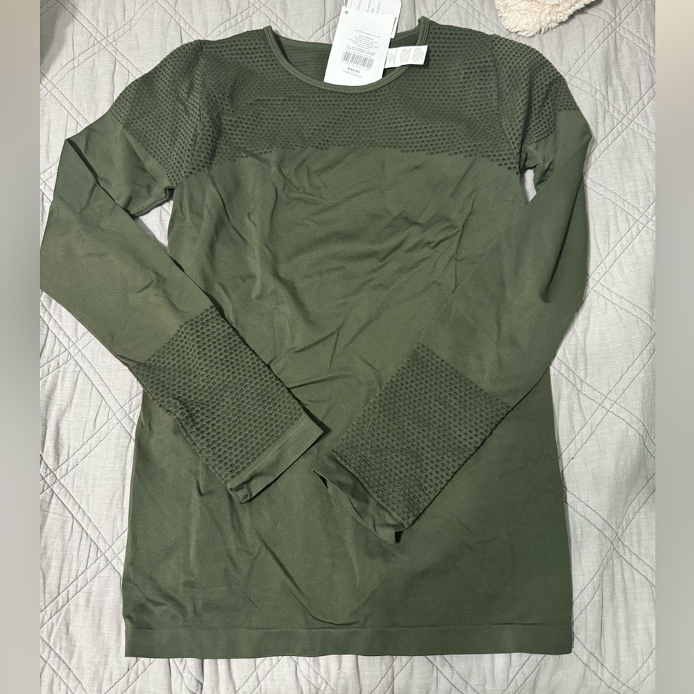 Fabletics Army Green Long Sleeve Top